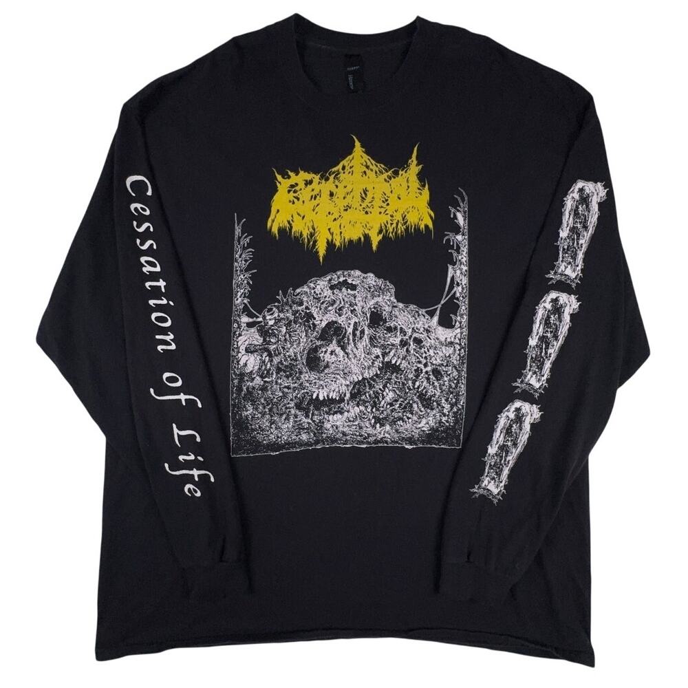 Cerebral Rot Cessation Of Life Long Sleeve T Shirt Mens 3XL Black Death Metal